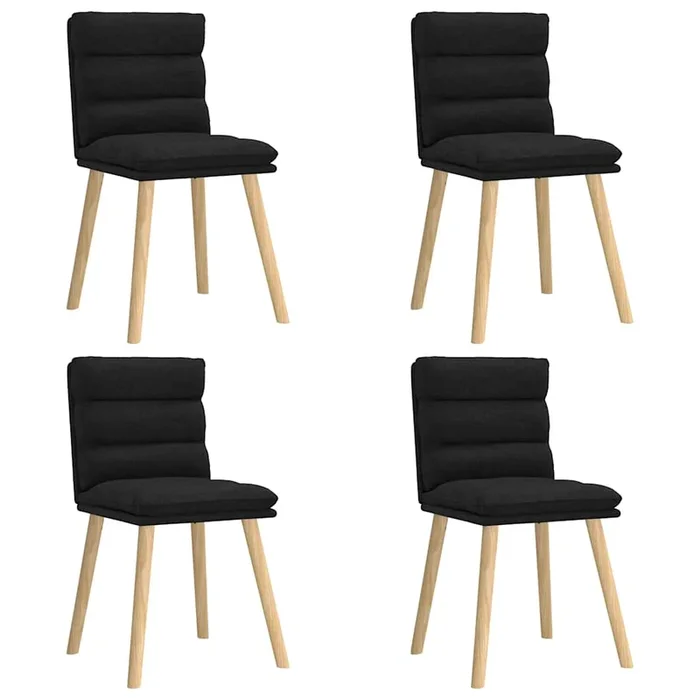 vidaXL Sillas de comedor 4 unidades tela negras
