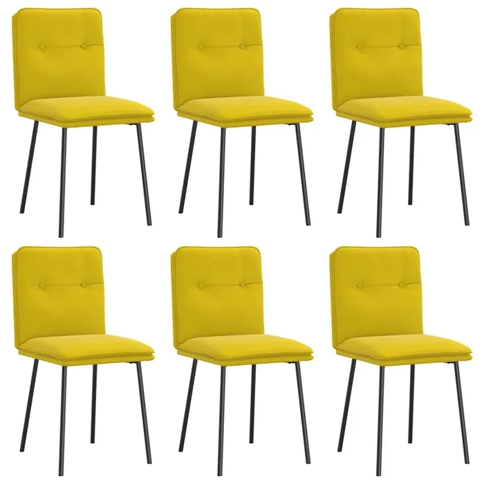 vidaXL Sillas de comedor 6 unidades terciopelo amarillo (10)