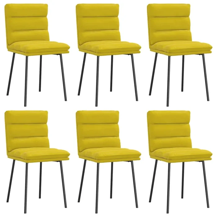 vidaXL Sillas de comedor 6 unidades terciopelo amarillo (4)