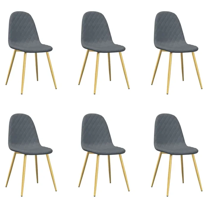 vidaXL Sillas de comedor 6 unidades terciopelo gris oscuro (11)