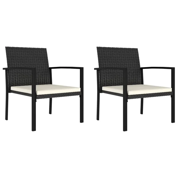 vidaXL Sillas de comedor de jardín 2 unidades ratán sintético negro (5)