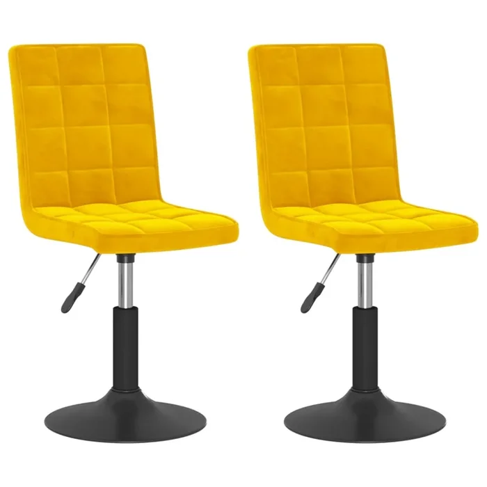 vidaXL Sillas de comedor giratorias 2 uds terciopelo amarillo mostaza
