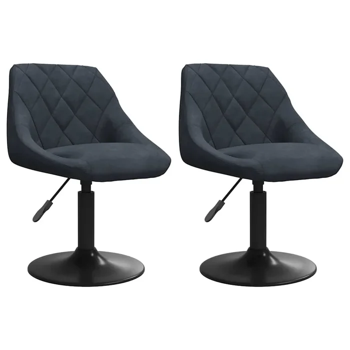 vidaXL Sillas de comedor giratorias 2 unidades terciopelo gris oscuro (7)