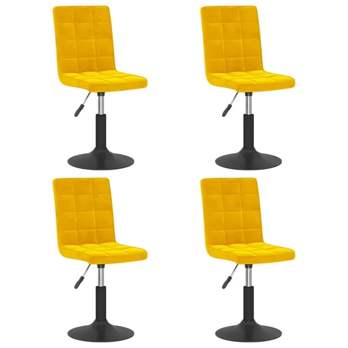 vidaXL Sillas de comedor giratorias 4 uds terciopelo amarillo mostaza