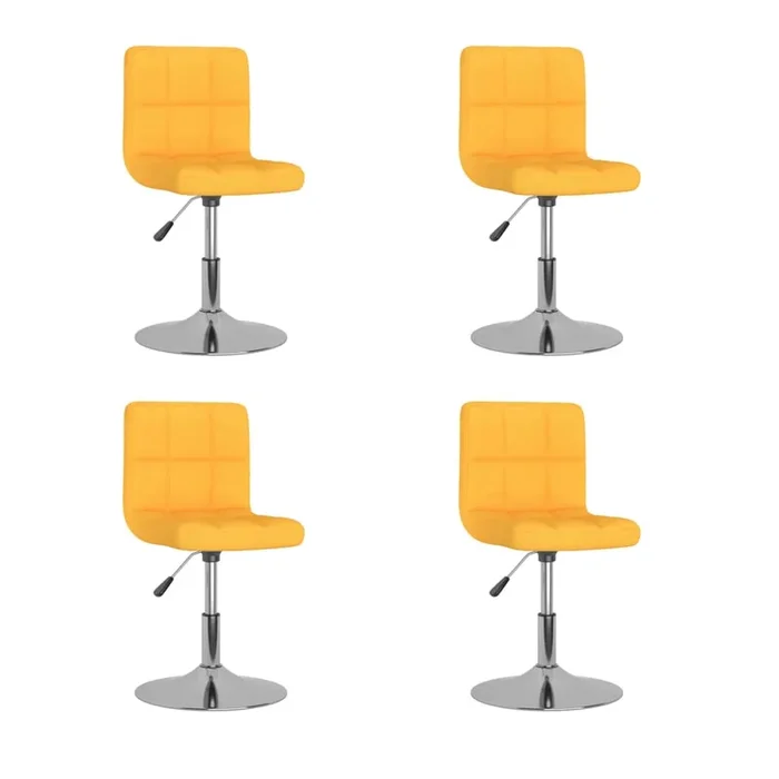 vidaXL Sillas de comedor giratorias 4 unidades tela amarillo