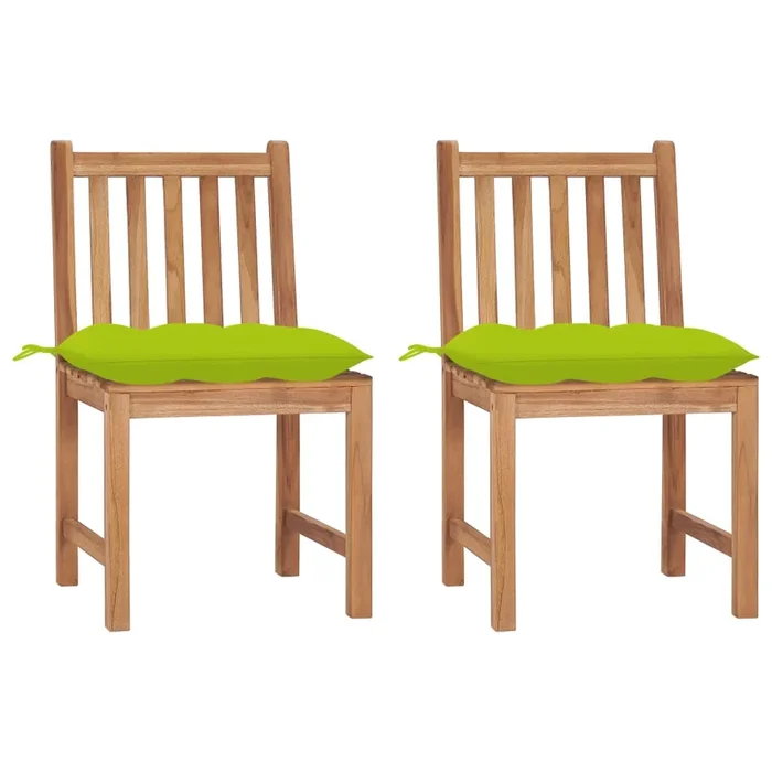 vidaXL Sillas de jardín 2 unidades madera maciza de teca con cojines (21)