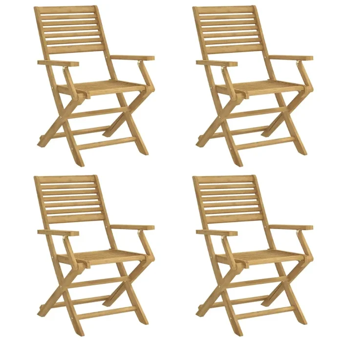 vidaXL Sillas de jardín plegables 4 uds madera acacia 54,5×61,5×86,5cm