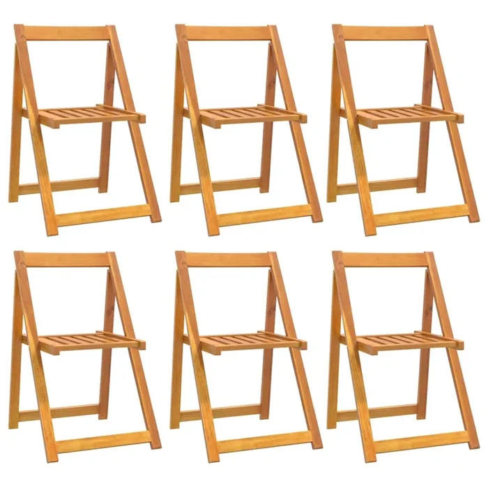 vidaXL Sillas de jardín plegables 6 uds madera maciza de acacia