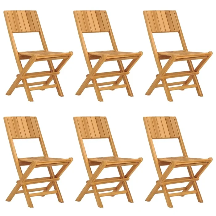 vidaXL Sillas de jardín plegables 6 uds madera maciza teca 47x61x90 cm