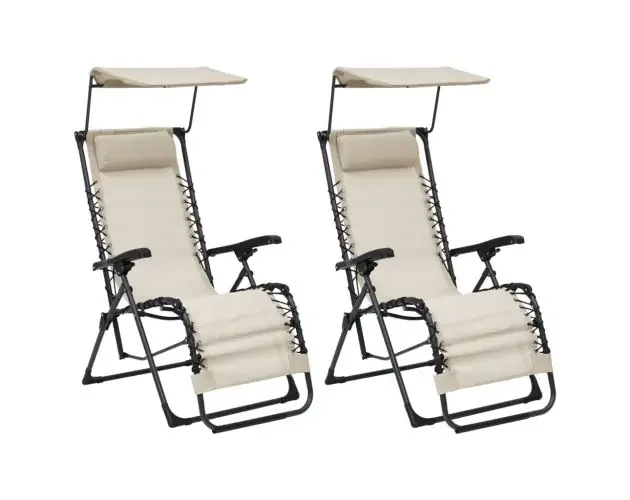 vidaXL sillas plegables 2 unidades textilene crema | Brico Depôt Super Prezzo