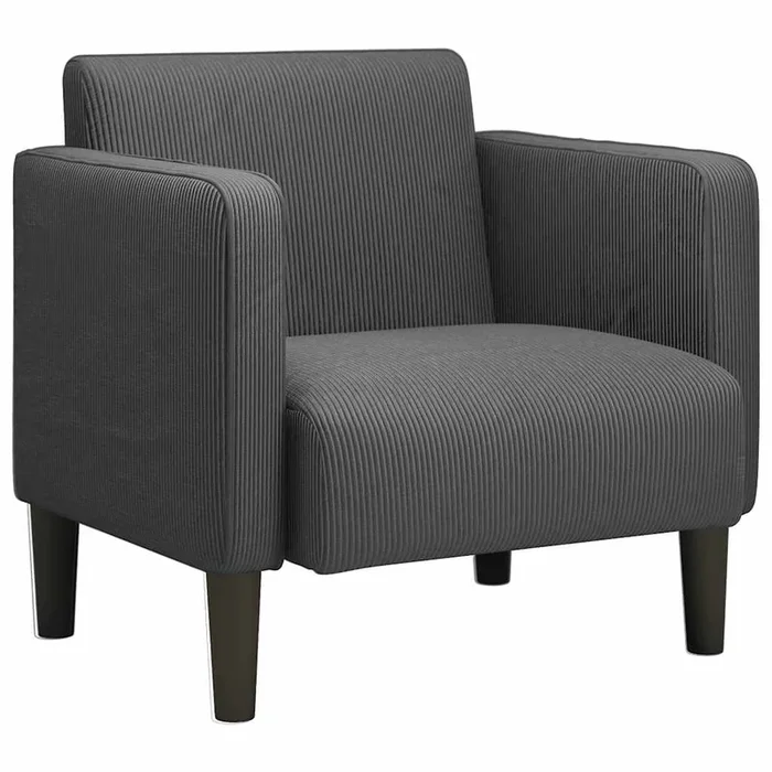 vidaXL Sillón con reposabrazos gris oscuro 54 cm tejido de pana