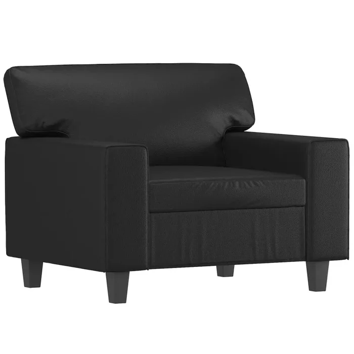 vidaXL Sillón cuero sintético negro 60 cm (4)