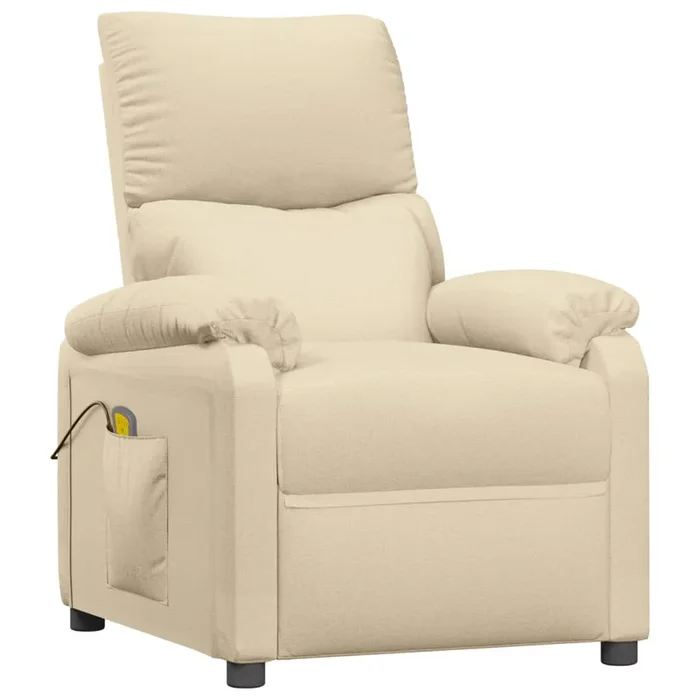 vidaXL Sillón de masaje de tela color crema (7)
