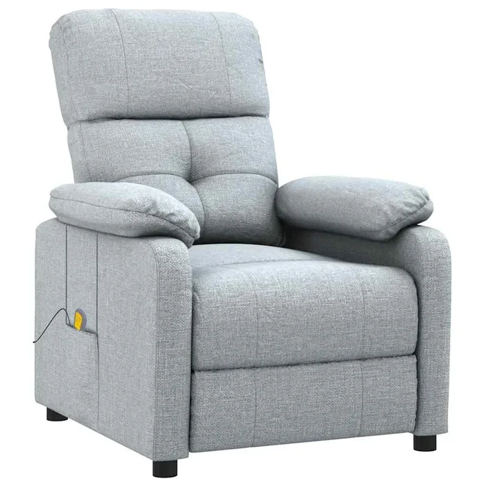 vidaXL Sillón de masaje tela gris claro (5)