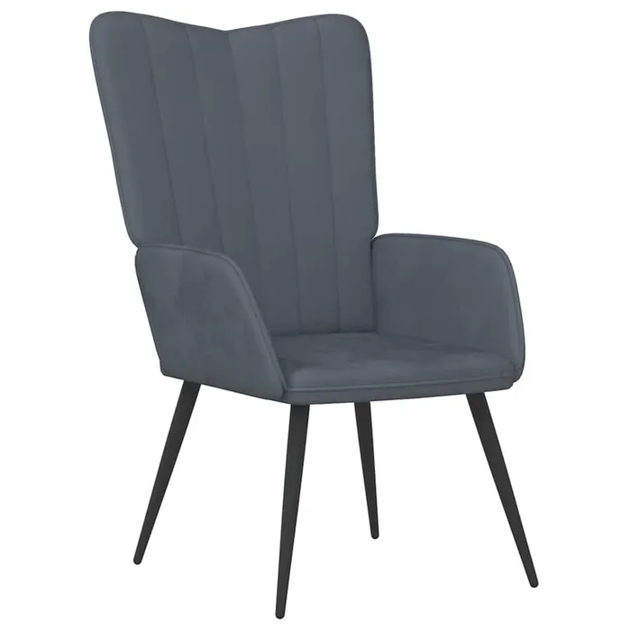 vidaXL Sillón de relax de terciopelo gris oscuro (13)