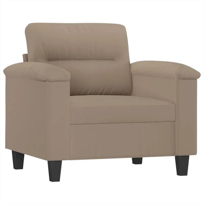 vidaXL Sillón de tela de microfibra gris taupé 60 cm