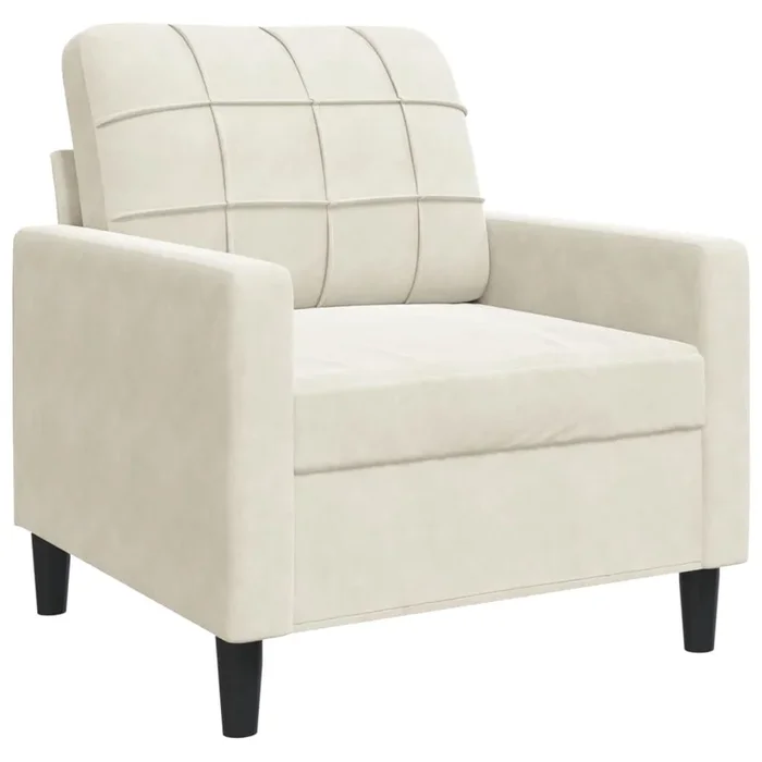 vidaXL Sillón de terciopelo color crema 60 cm (2)