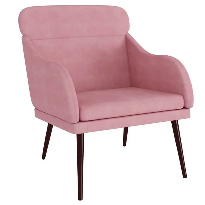 vidaXL Sillón de terciopelo rosa 63x76x80 cm (2)