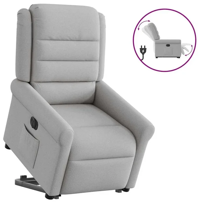 vidaXL Sillón eléctrico reclinable elevable de tela gris nube (9)
