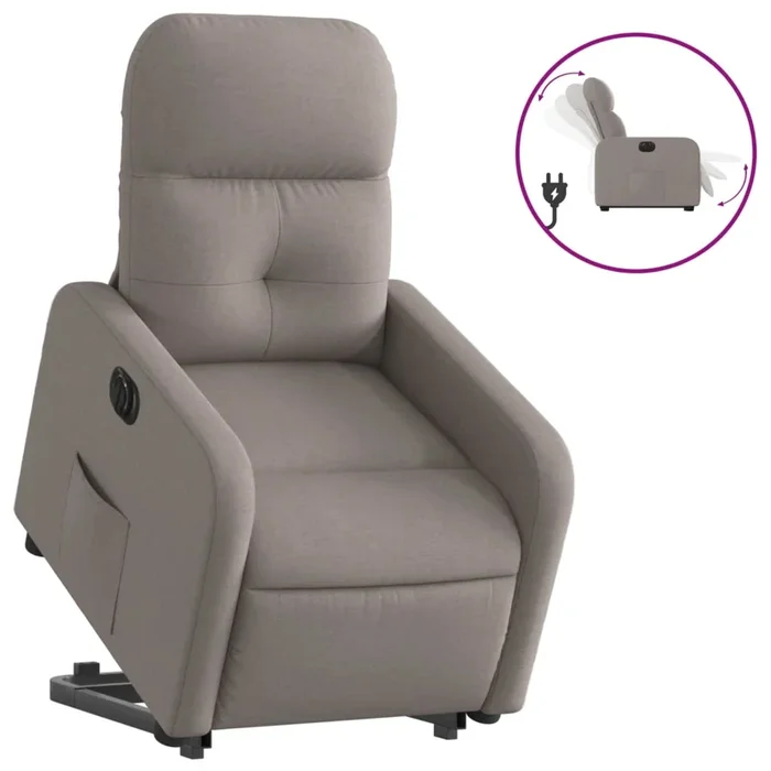 vidaXL Sillón eléctrico reclinable elevable de tela gris taupe (10)