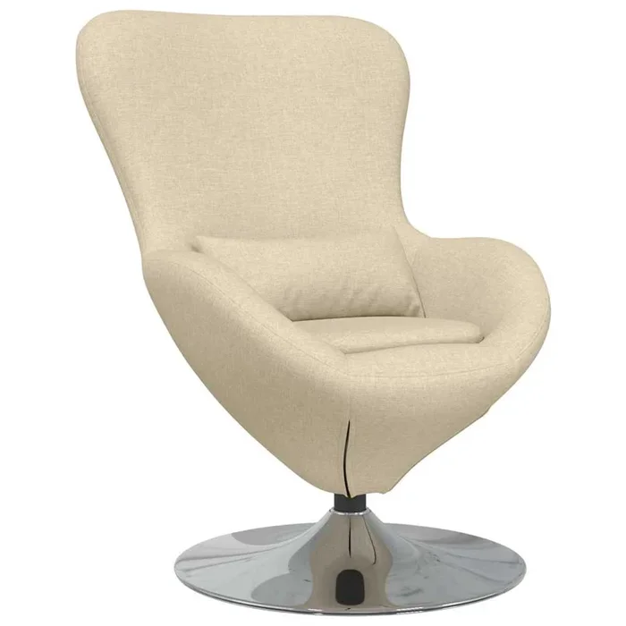 vidaXL Sillón huevo Crema 63 x 73 x 90 cm tela