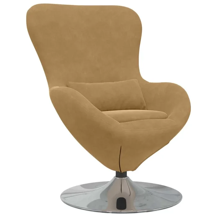 vidaXL Sillón huevo Marrón claro 63 x 73 x 90 cm Terciopelo