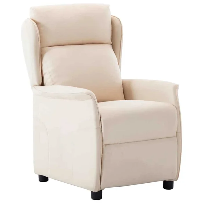 vidaXL Sillón reclinable Crema 67.5 x 93.5 x 101.5 cm tela