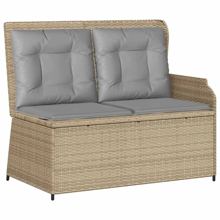 vidaXL Sillón reclinable de jardín con cojines ratán sintético beige (12)