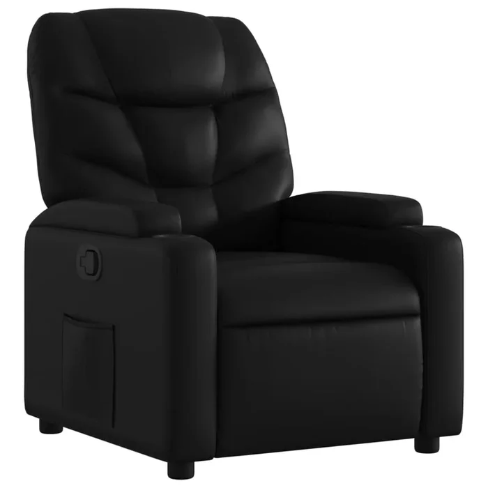 vidaXL Sillón reclinable de piel sintética negra (4)