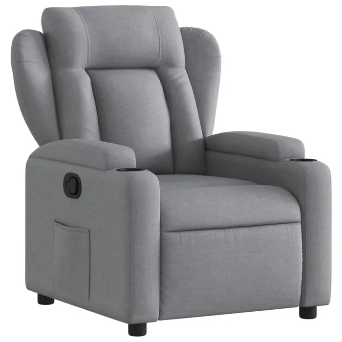 vidaXL Sillón reclinable de tela gris claro (33)