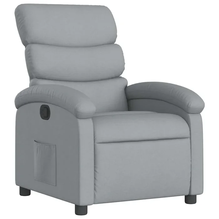 vidaXL Sillón reclinable de tela gris claro (6)