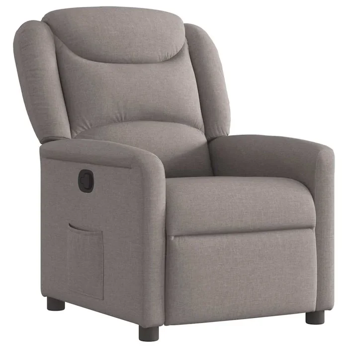 vidaXL Sillón reclinable de tela gris taupe (17)