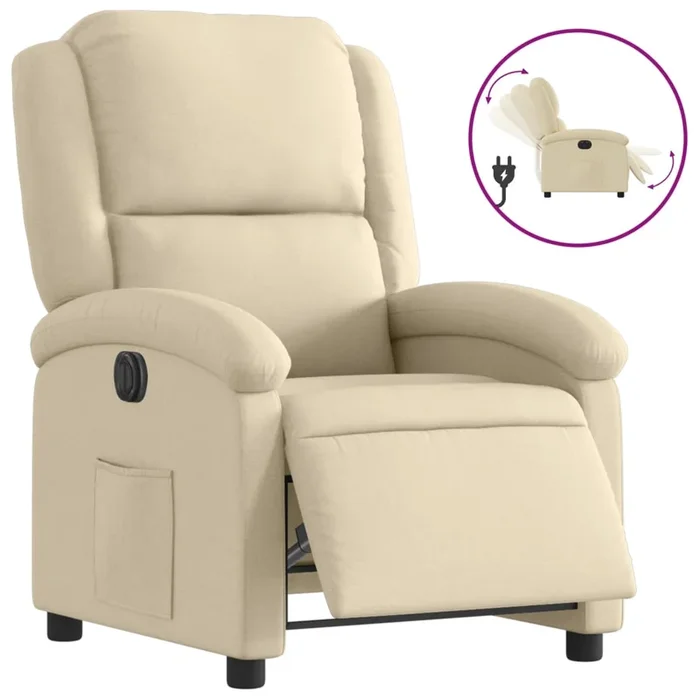 vidaXL Sillón reclinable eléctrico de tela crema (20)