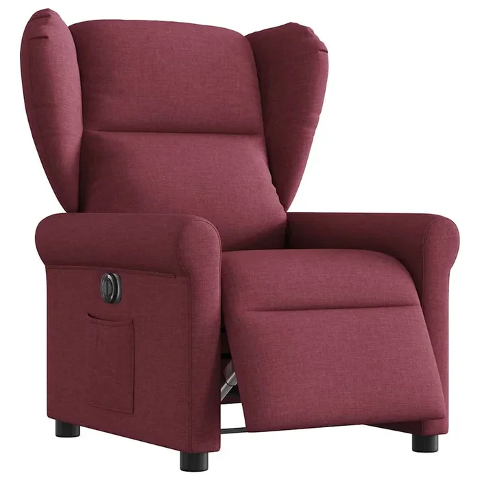 vidaXL Sillón reclinable eléctrico tela rojo tinto (3)