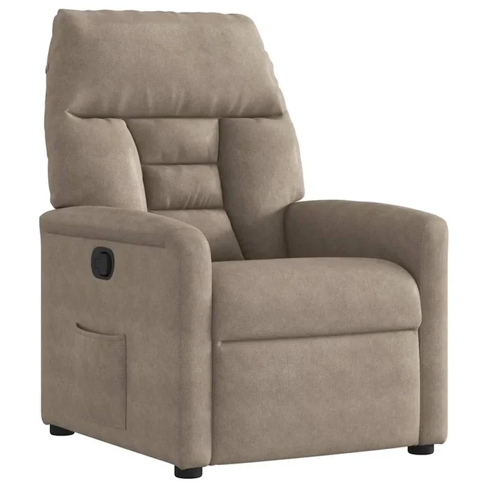 vidaXL Sillón reclinable tela de microfibra gris taupe (2)