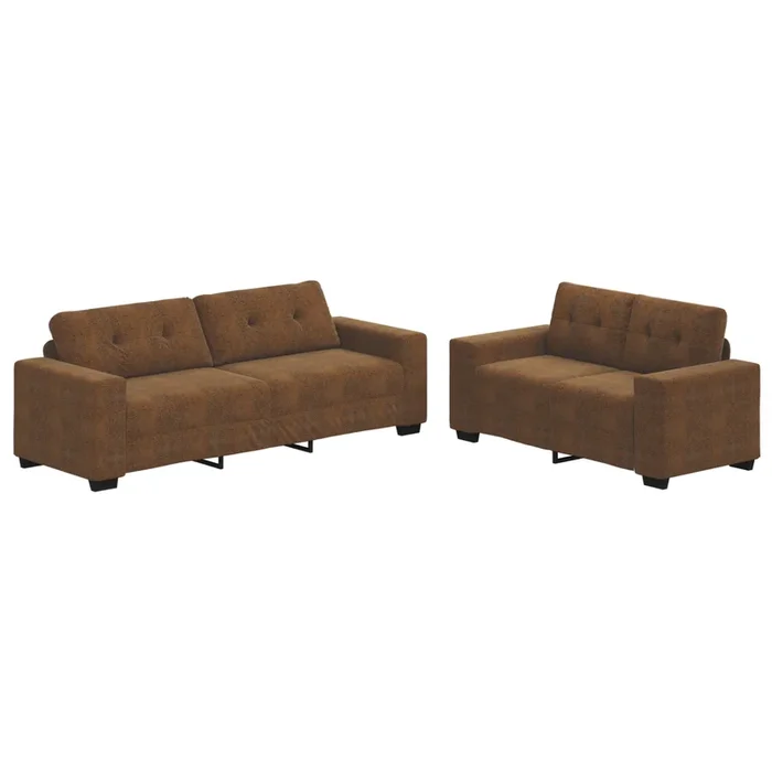 vidaXL Sofá 2 pcs Marrón 221 x 78 x 80 cm Cuero sintético
