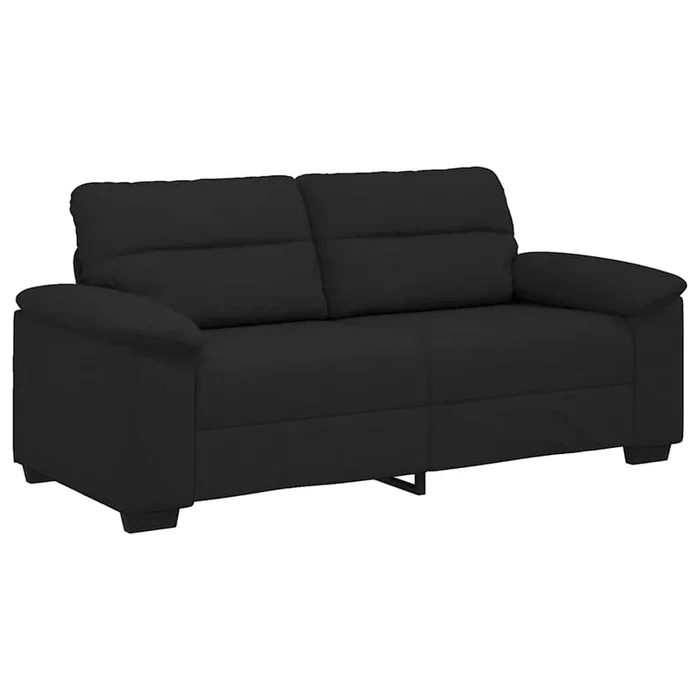 vidaXL Sofá 2 plazas Tela Negro 140 cm (2)