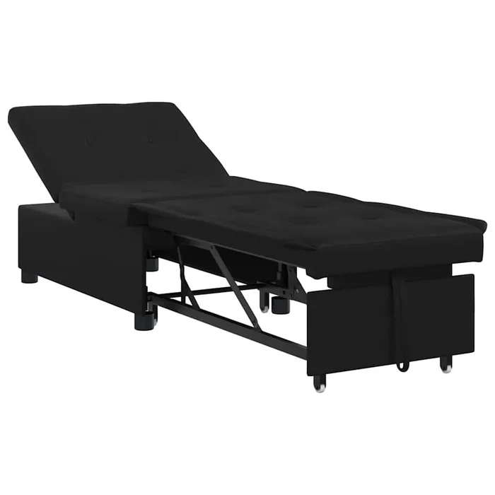 vidaXL Sofá cama con cojín Negro 67 x 194 x 82 cm Madera contrachapada