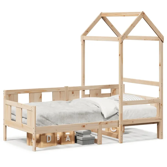 vidaXL Sofá cama con techo madera maciza de pino 90×190 cm (5)