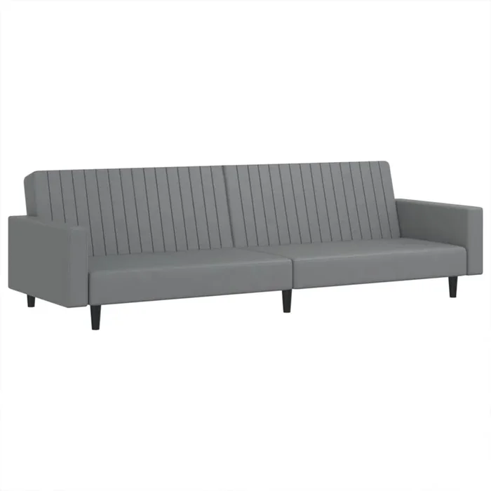 vidaXL Sofá cama de 2 plazas cuero sintético gris