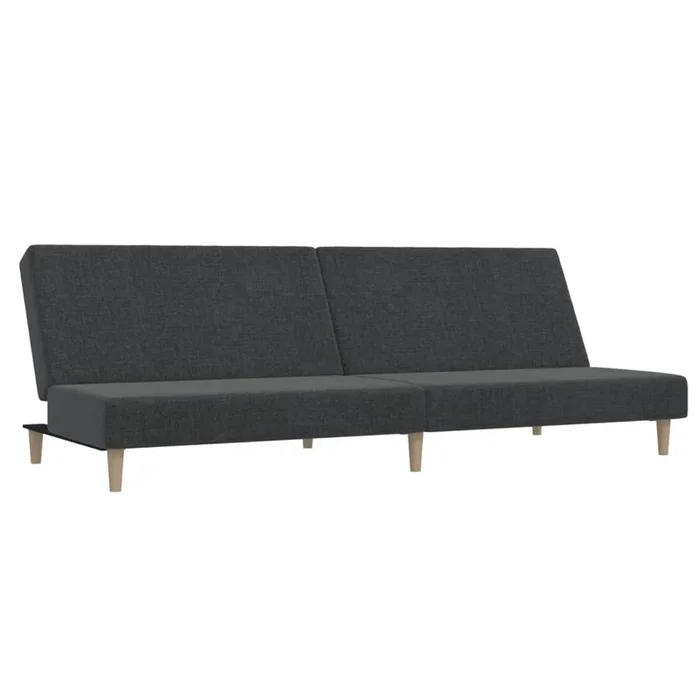 vidaXL Sofá cama de 2 plazas tela gris oscuro