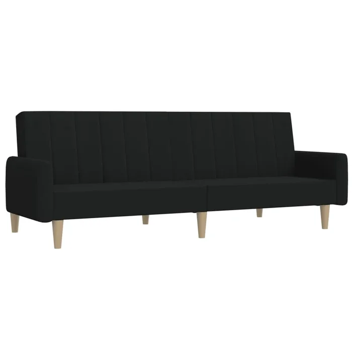 vidaXL Sofá cama de 2 plazas tela negro (4)