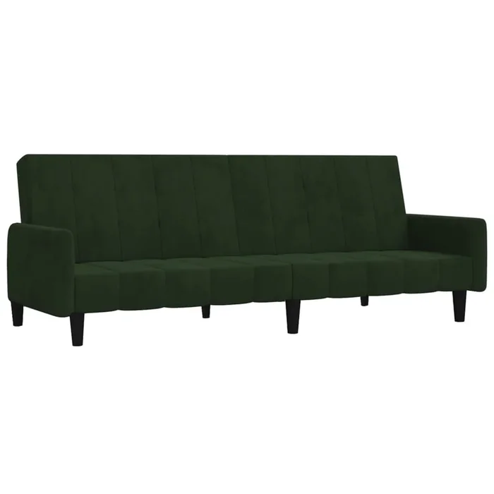 vidaXL Sofá cama de 2 plazas terciopelo verde oscuro (9)