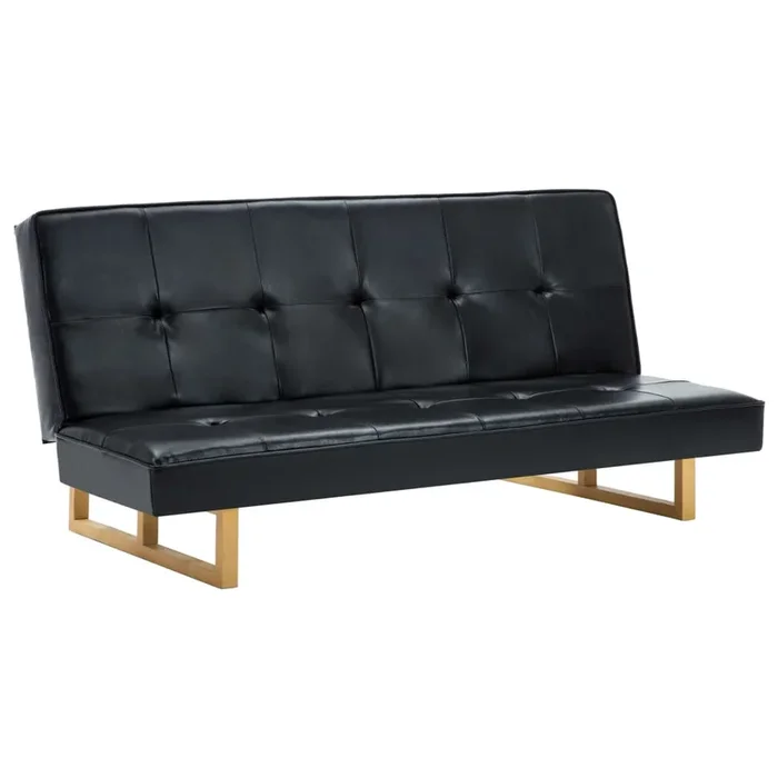 vidaXL Sofá cama de cuero sintético negro