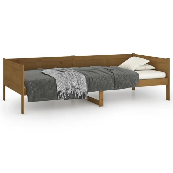 vidaXL Sofá cama de madera maciza de pino marrón miel 90×190 cm