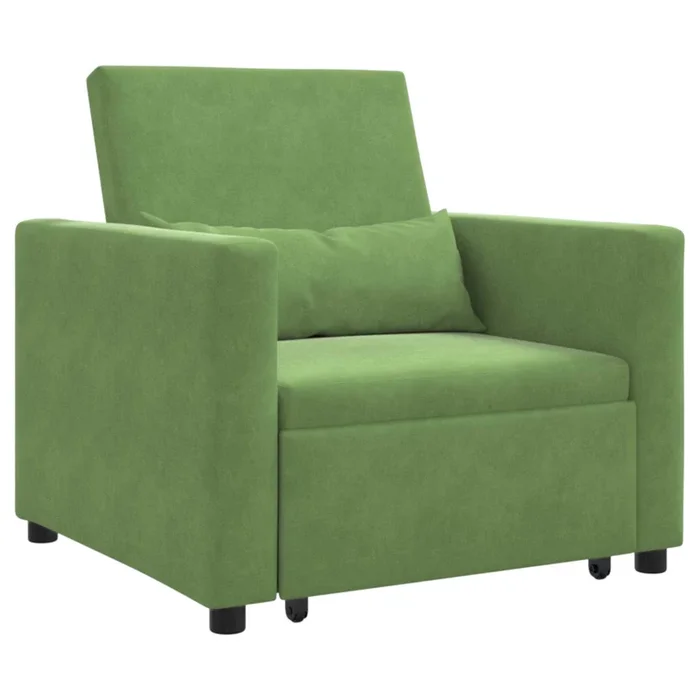 vidaXL Sofá Cama Individual Verde claro 90 x 165 x 87 cm Terciopelo