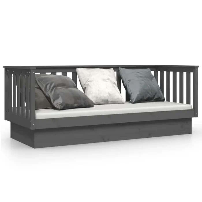 vidaXL Sofá cama madera maciza de pino gris 75×190 cm