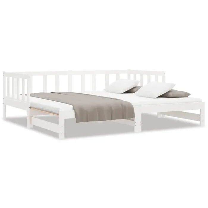 vidaXL Sofá cama nido madera maciza de pino blanco 90×200 cm (3)