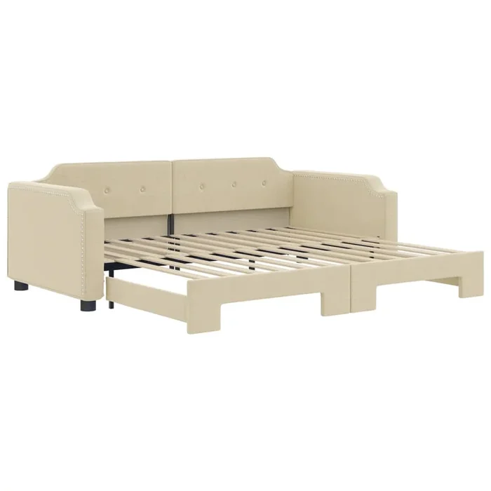 vidaXL Sofá cama nido tela crema 80×200 cm