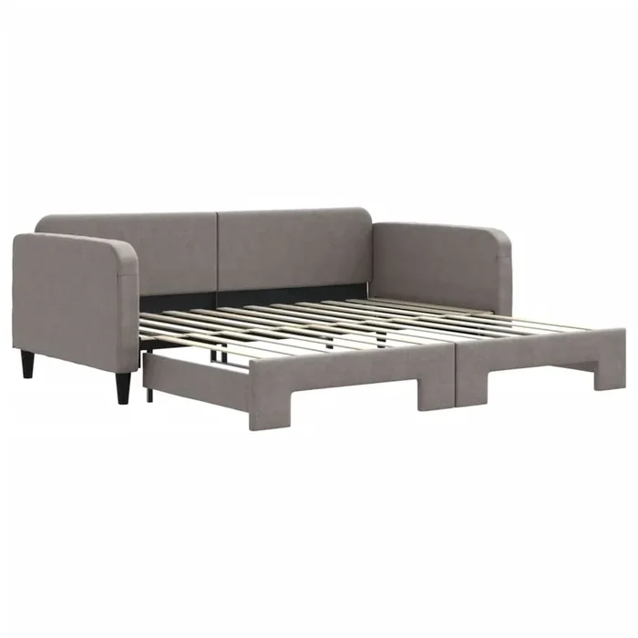 vidaXL Sofá cama nido tela gris taupe 100×200 cm (3)